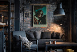 Paul Sinus Wandbild in 40x60cm Come Fly With Me Retro Pilot Woman in Aviator Jacket and Goggles in Sunlit Cockpit