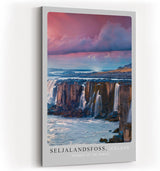 Paul Sinus Kunstdruck 40x60cm Seljalandsfoss – Kraftvoller Wasserfall im nordischen Licht Islands