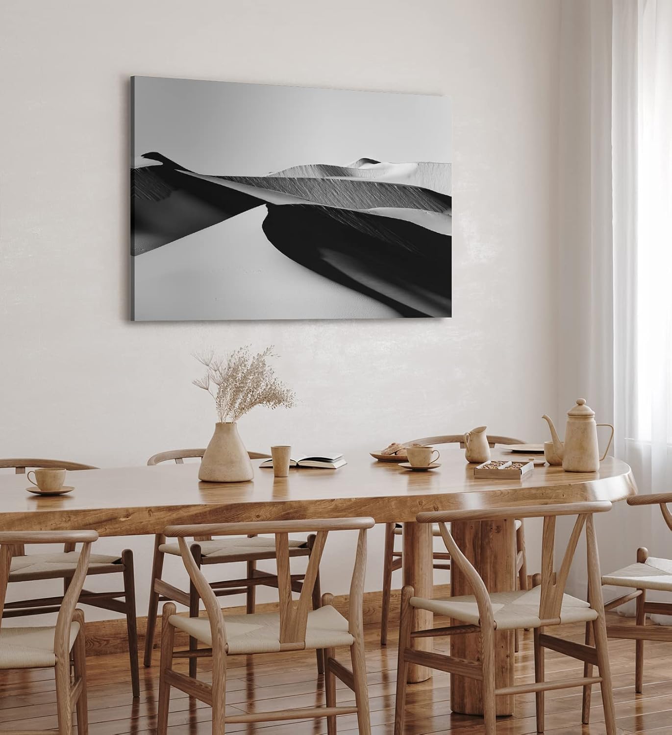 Paul Sinus Wandbild 120x80cm Schwarz Weiß Fotografie Wüste Sanddünen Kunstvoll