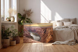 Sinus Art Wandbild 120x80cm Weite Felsformationen und Flussverlauf in harmonischer Farbgebung