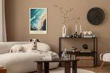 Paul Sinus Leinwandbild 40x60cm Türkises Paradies – Strahlend blaue Meereswellen an einer goldenen Sandküste mit mediterraner Atmosphäre