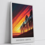 Paul Sinus Leinwandbild 60x90cm Inferno Above spektakulärer Himmel feuriger Sonnenuntergang dramatische Naturstimmung Wald Silhouetten