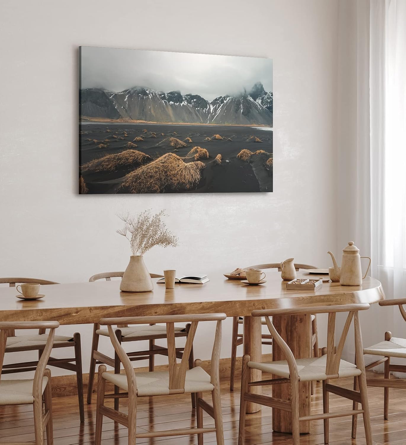 Paul Sinus Wandbild 120x80cm Klifatindur Island Berg schwarzer Strand isländische Landschaft