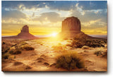 Sinus Art Wandbild 120x80cm Dramatischer Sonnenuntergang mit Wüstenformationen und weitem Himmel