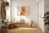 Sinus Art Wandbild 120x80cm Fließende Formen und warme Orangetöne auf hellem Grund mit künstlerischem Ausdruck
