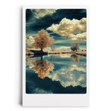 Paul Sinus Leinwandbild 60x90cm Spiegel der Natur – Faszinierende Landschaft mit surrealen Farben, Wolkenspiegelung und beruhigender Atmosphäre