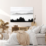 Paul Sinus Wandbild 120x80cm Schwarze weiße Berglandschaft Berge Gebirge Fotokunst Abstrakt