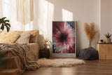 Paul Sinus Wandbild in 40x60cm Explosion Core – Ausdrucksstarkes abstraktes Kunstwerk mit dynamischer Farbexplosion in Rotund Weißtönen