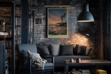 Paul Sinus Wandbild in 40x60cm Sunset Bay mit malerischem Sonnenuntergang und Palmenküste für entspannte Wandgestaltung