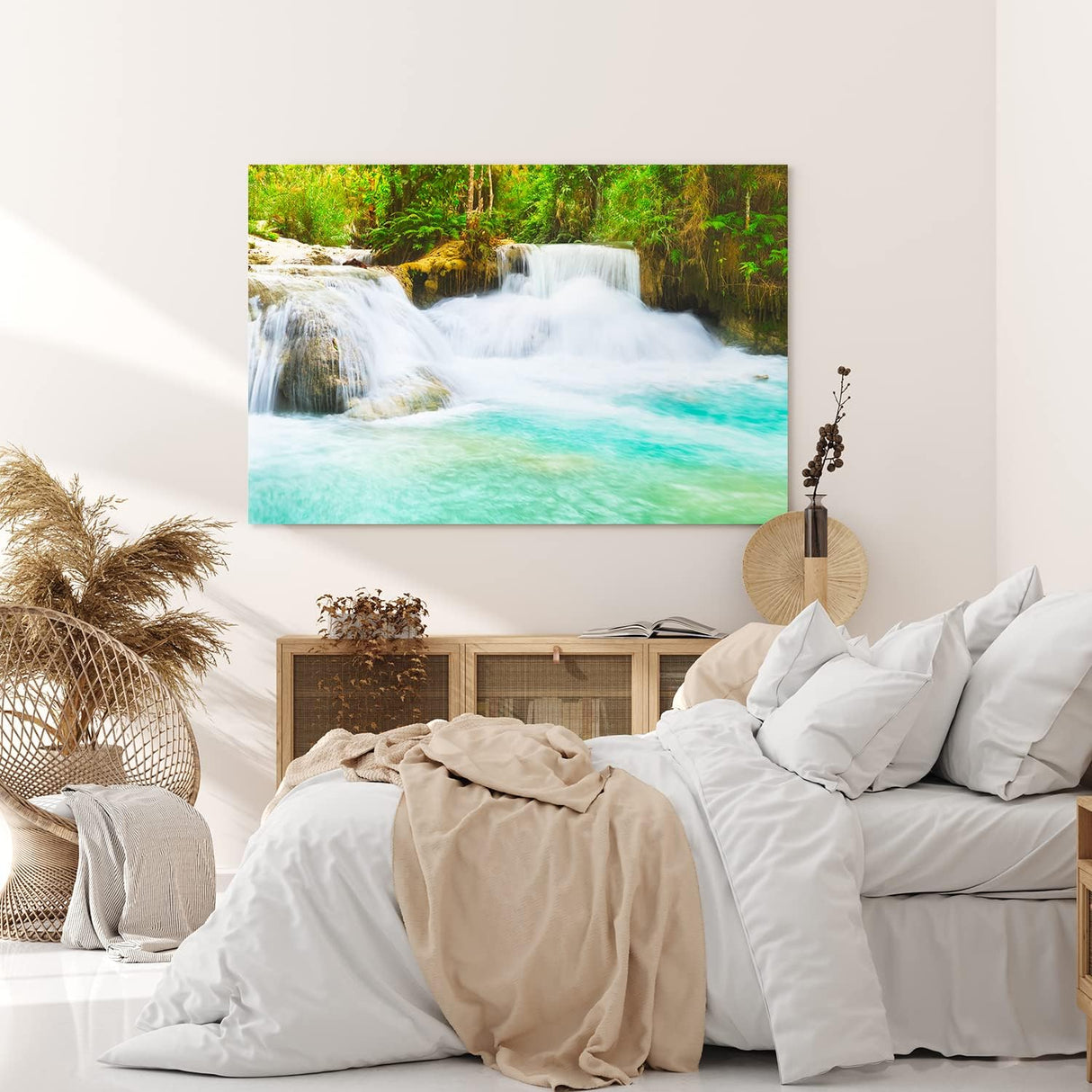 Paul Sinus Wandbild 120x80cm Bach im Dschungel Wasserfall Grün Tropisch Natur