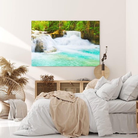 Paul Sinus Wandbild 120x80cm Bach im Dschungel Wasserfall Grün Tropisch Natur