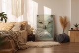 Paul Sinus Wandbild in 40x60cm Nahaufnahme einer weißen Schneeeule – detailreiches Tierporträt mit intensiven Augen