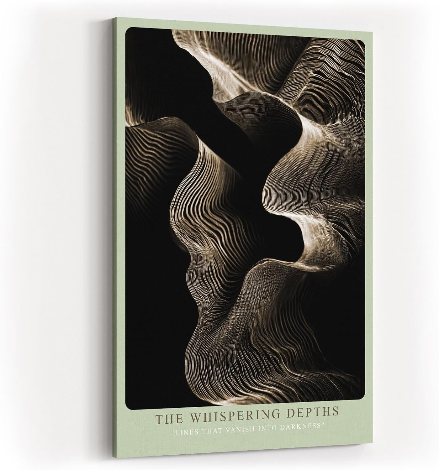 Paul Sinus Wandbild in 40x60cm The Whispering Depths – Organische Linienformen in Gold-Braun-Tönen mit tiefer plastischer Wirkung