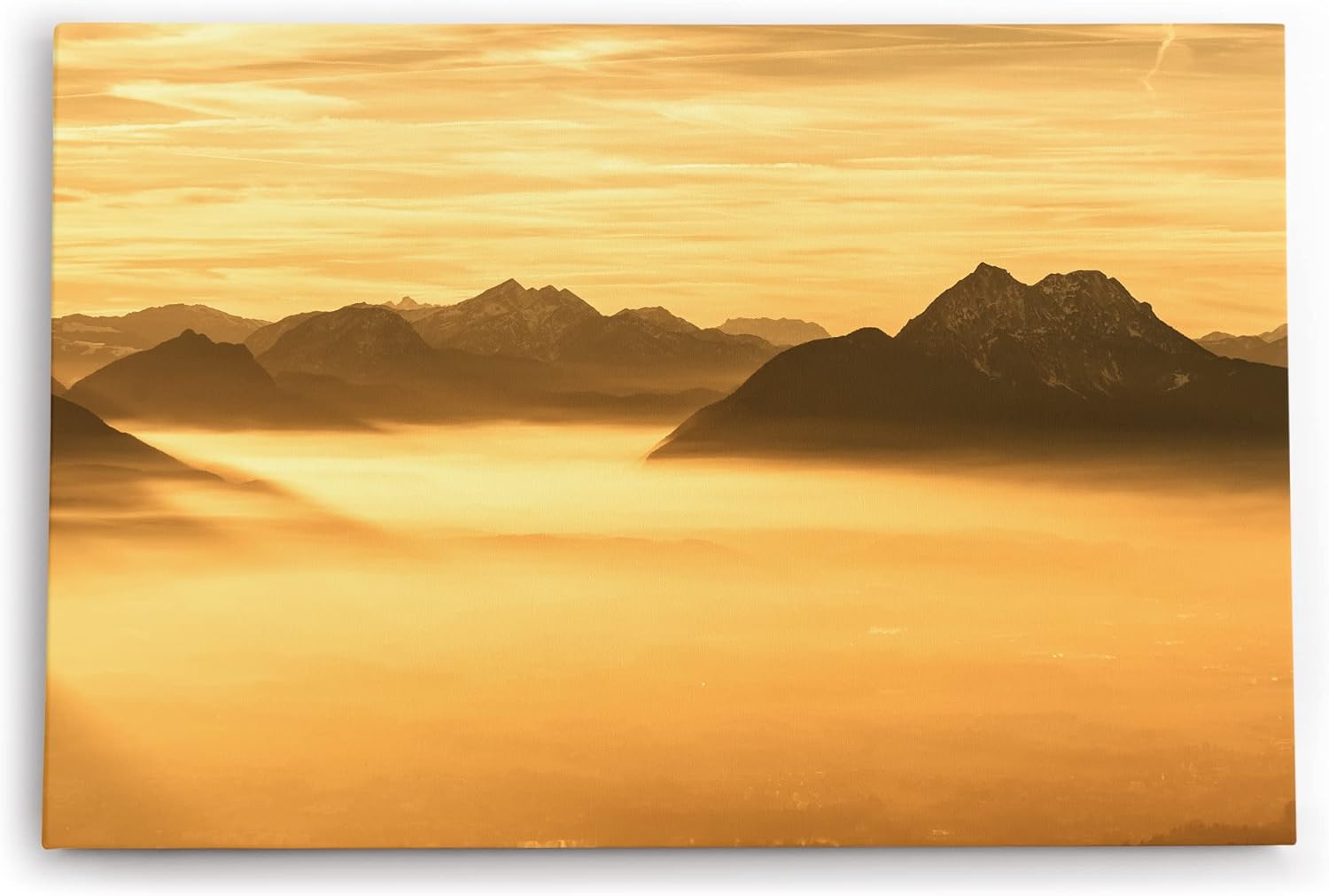 Paul Sinus Wandbild 120x80cm Über den Wolken Berge Berggipfel Gipfel Himalaja