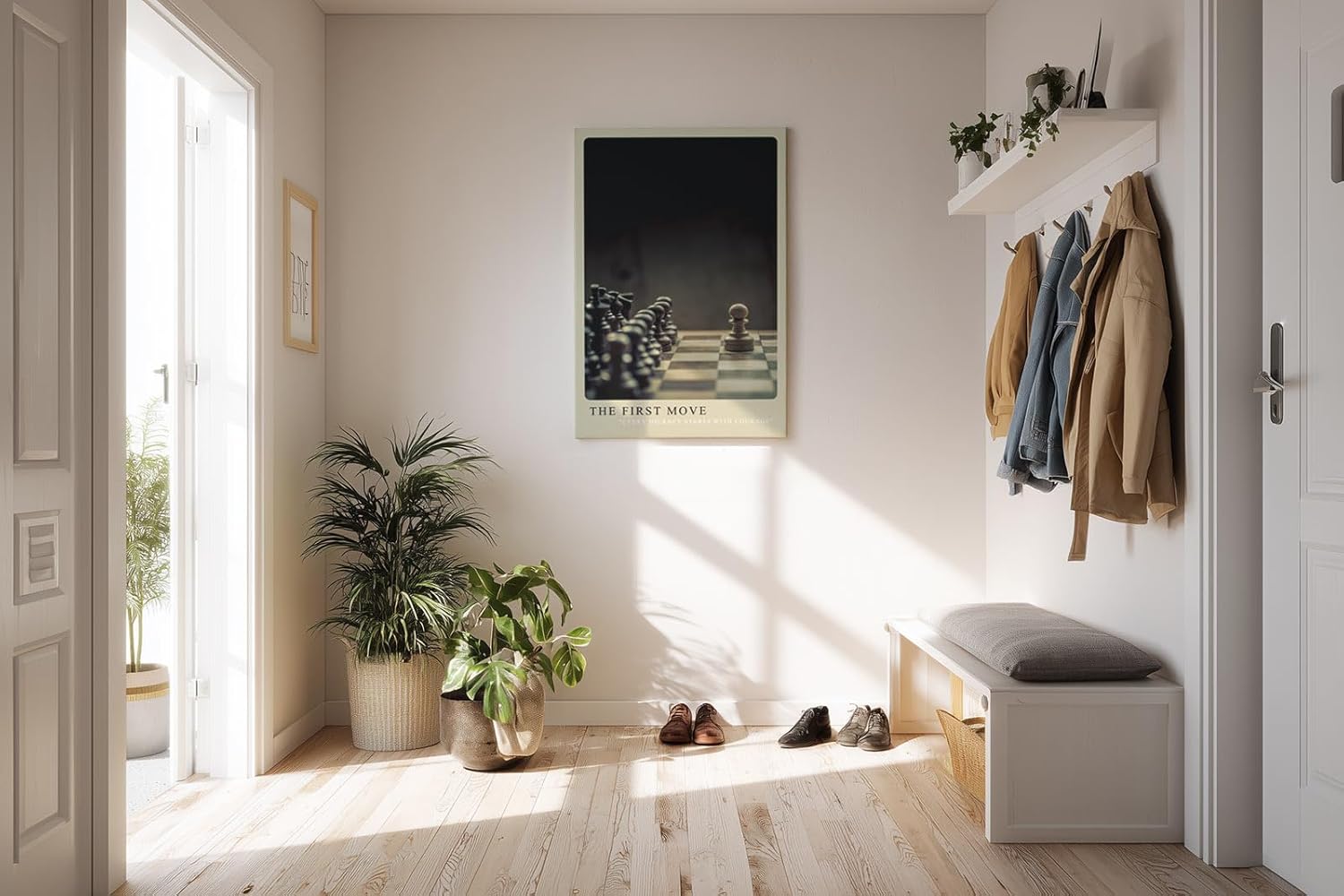 Paul Sinus Kunstdruck 40x60cm The First Move – Symbolkraft des Anfangs im Schachspiel