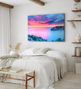 Paul Sinus Wandbild 120x80cm Abendröte über den Meer Sonnenuntergang Klippen Küste