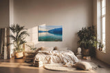 Sinus Art Wandbild 120x80cm Die Spiegelung im Wasser und die klaren Steine im Vordergrund vermitteln Ruhe und Weite