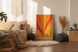 Paul Sinus Wandbild in 40x60cm Veins of the Sun – Abstrakte Komposition aus strahlendem Gelb, Orange und Rot in dynamischer Linienführung