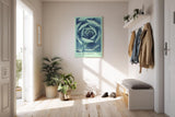 Paul Sinus Kunstdruck 40x60cm Natural Design – Sukkulente in spiralförmiger Anordnung und kühler Farbwelt