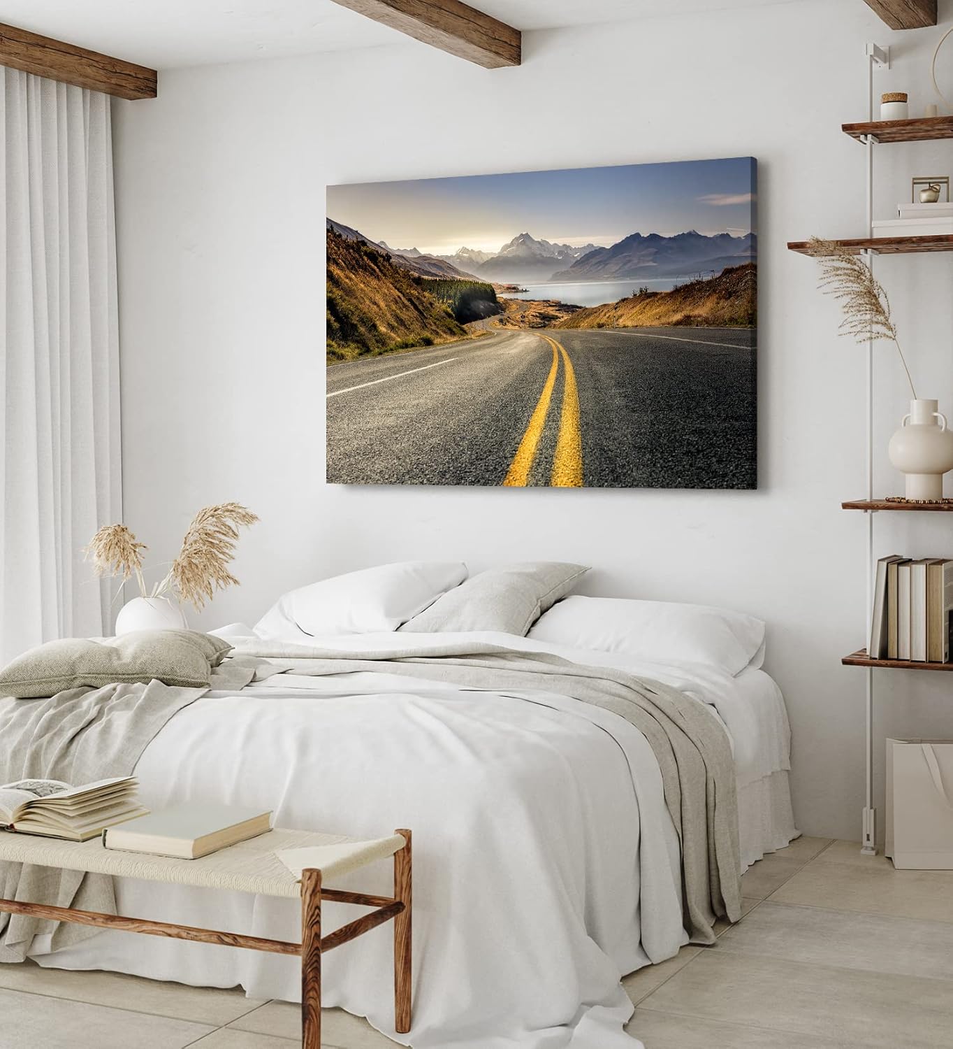 Paul Sinus Wandbild 120x80cm Lake Pukaki Neuseeland Straße Berge See Gebirge