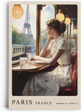 Paul Sinus Leinwandbild 80x120cm Paris Nostalgie – Eiffelturm, Zugreise, Romantik, Vintage, Frankreich, Nostalgie, Kunst, Zeitreise, Eleganz, Reflexion