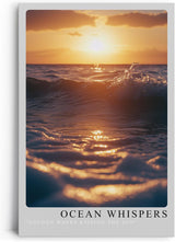 Paul Sinus Leinwandbild 80x120cm Meeresrauschen im Sonnenlicht – Faszinierende Wellen mit goldener Spiegelung und romantischer Abendstimmung