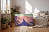 Sinus Art Wandbild 120x80cm Dynamisches Wüstenmotiv mit geschwungener Straße und Weitblick bis zum Horizont