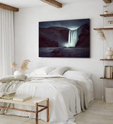 Paul Sinus Wandbild 120x80cm Wasserfall bei Nacht Norwegen Dunkel Fotokunst