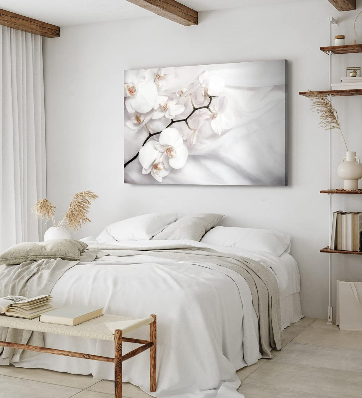 Paul Sinus Wandbild 120x80cm Weiß Orchidee Blumen Blüten Hell Fotokunst