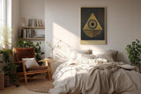 Paul Sinus Wandbild in 40x60cm Geometric Portal Goldene Formen mit Kreis und Dreieck in mystischer Komposition und edler Oberflächenstruktur