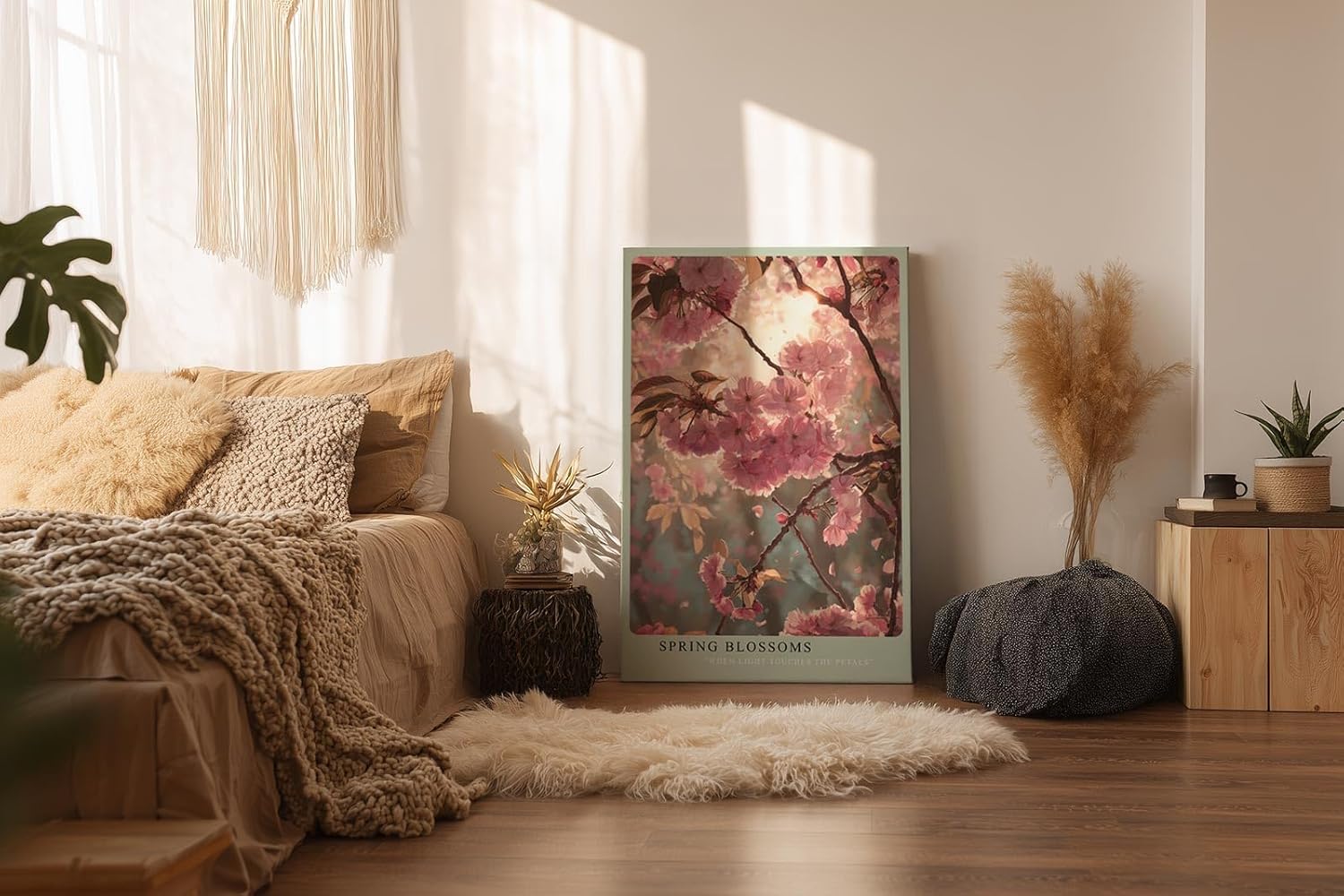 Paul Sinus Wandbild in 40x60cm Spring Blossoms – romantische Kirschblüten im sanften Frühlingslicht in zarter Farbgestaltung