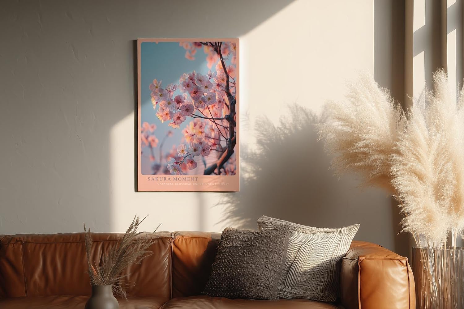 Paul Sinus Wandbild in 40x60cm Sakura Moment – zarte Kirschblüten im warmen Licht vor sanftem Himmel