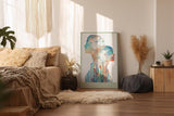 Paul Sinus Wandbild in 40x60cm Soulprints of Love – zwei Silhouetten in leuchtend heller, abstrakter Gestaltung, symbolische Kunst in Pastelltönen