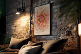 Paul Sinus Kunstdruck 40x60cm Dahlia Bloom Blume Makro Rosa Struktur Natur Pflanze Detail