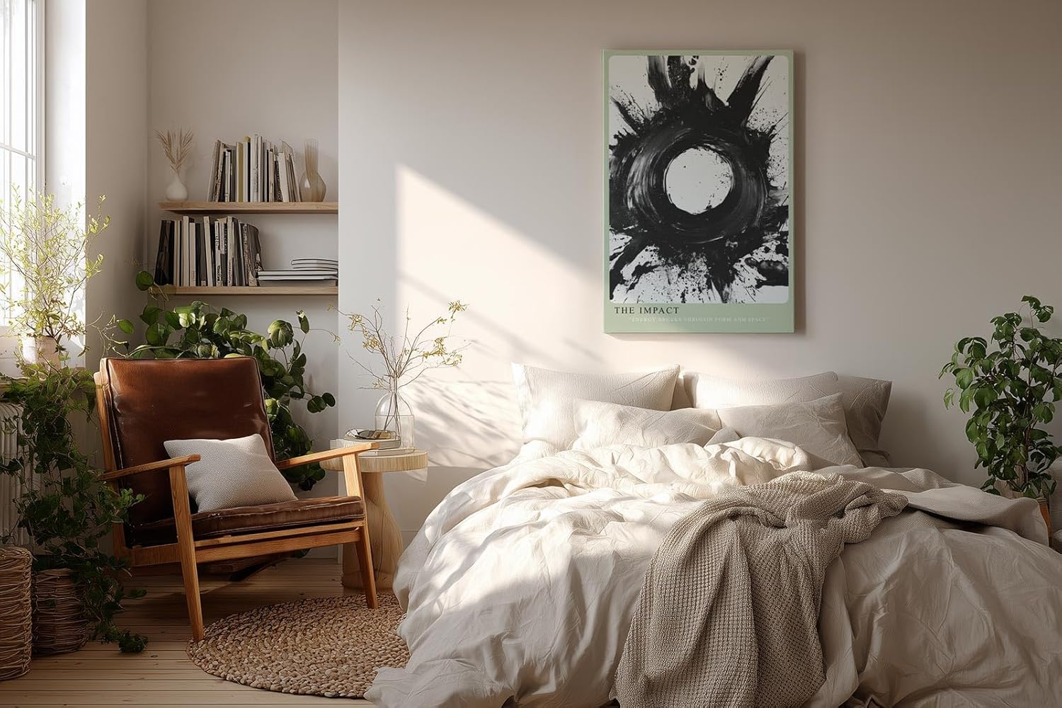 Paul Sinus Wandbild in 40x60cm The Impact – Ausdrucksstarke monochrome Kunst mit dynamischem Kreismotiv
