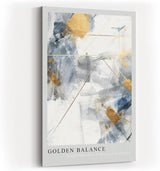 Paul Sinus Kunstdruck 40x60cm Golden Balance – Abstraktes Kunstwerk in Gold, Grau und Weiß als harmonische Komposition