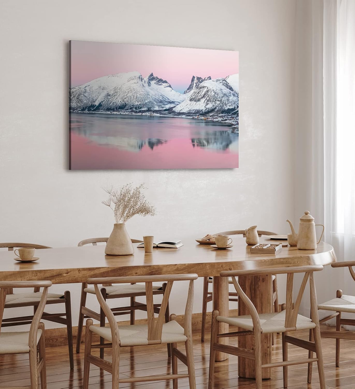 Paul Sinus Wandbild 120x80cm Norwegen Berge Schnee Meer Winter Landschaft