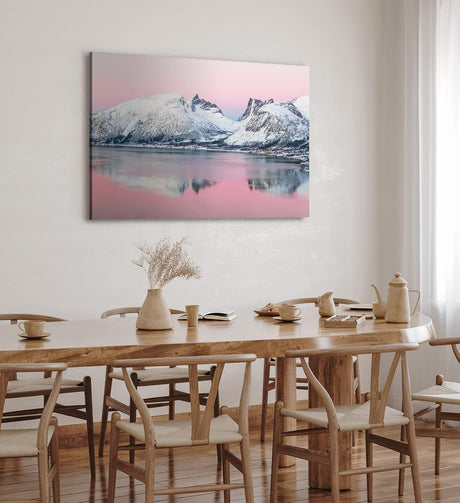 Paul Sinus Wandbild 120x80cm Norwegen Berge Schnee Meer Winter Landschaft