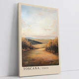 Paul Sinus Leinwandbild 60x90cm Toskana Idylle – Weite mediterrane Landschaft mit goldenem Licht und warmen Erdtönen