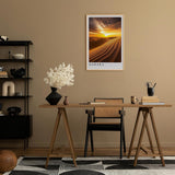 Paul Sinus Leinwandbild 60x90cm Leinwandbild Sahara Wüste Sonnenuntergang Dünen Landschaft Natur goldene Farben endlose Weite Fernweh Magie Atmosphäre