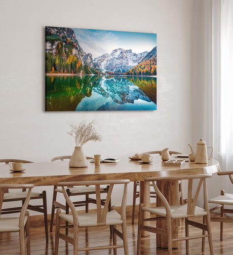 Paul Sinus Wandbild 120x80cm Pragser Wildsee Alpen Italien Bergsee See Natur