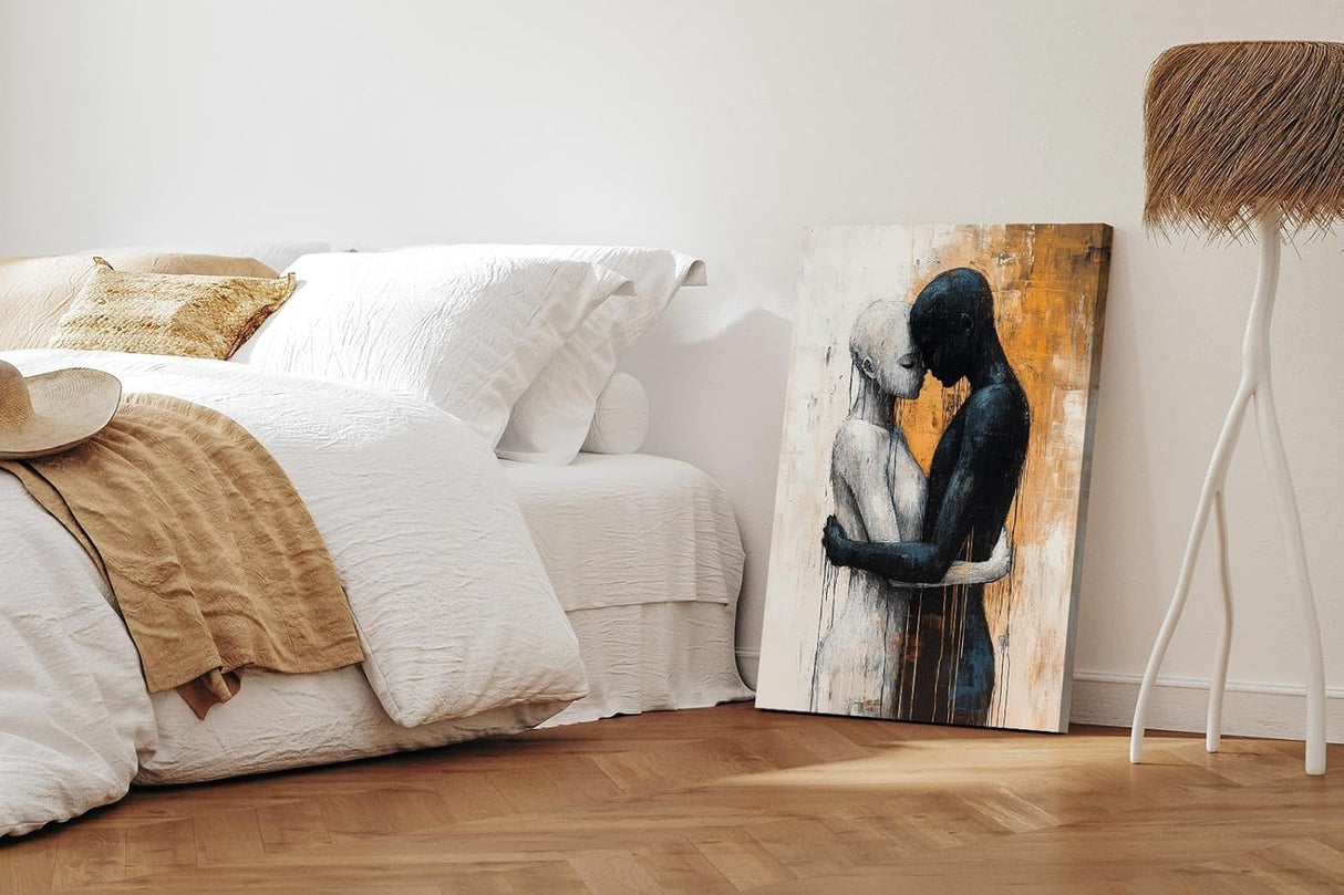 Paul Sinus 60x90cm Wandbild Magische Verbindung – Ausdrucksstarke Umarmung als emotionales Kunstwerk für deine Raumgestaltung
