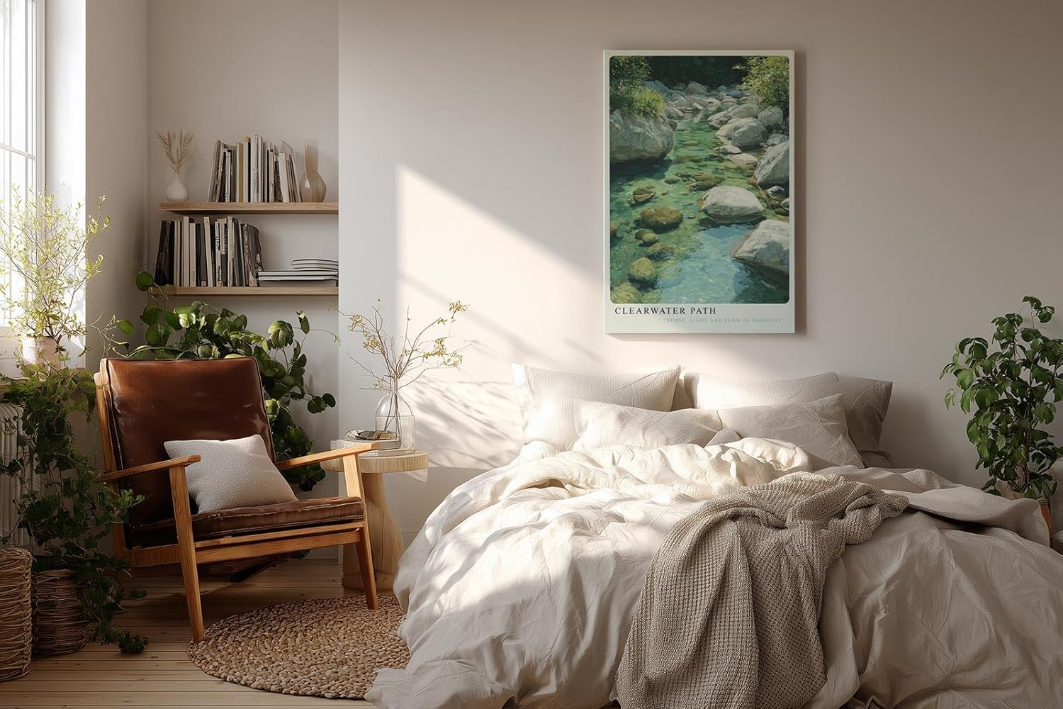 Paul Sinus Wandbild in 40x60cm Clearwater Path Malerischer Gebirgsbach mit klaren Wasserläufen