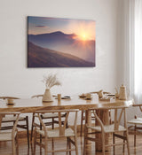 Paul Sinus Wandbild 120x80cm Berge Sonnenstrahl Berglandschaft Sonnenuntergang Gebirge