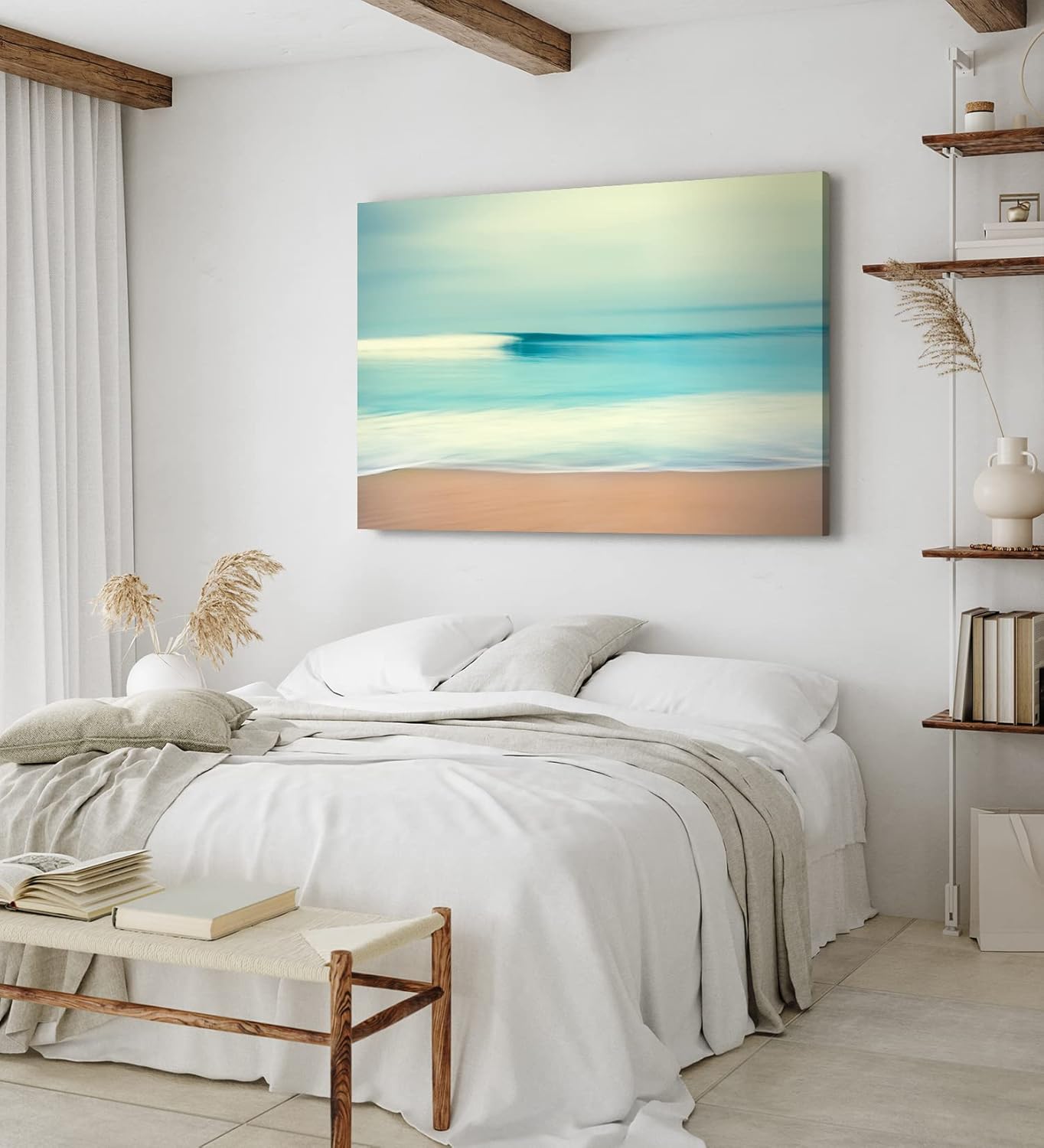 Paul Sinus Wandbild 120x80cm Meer Strand Horizont Kunstvoll Sandstrand Türkis