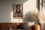 Paul Sinus Wandbild in 40x60cm The Still Soul mit meditierender Frau in Boho-Stil vor abstraktem Hintergrund für entspannende Wandgestaltung