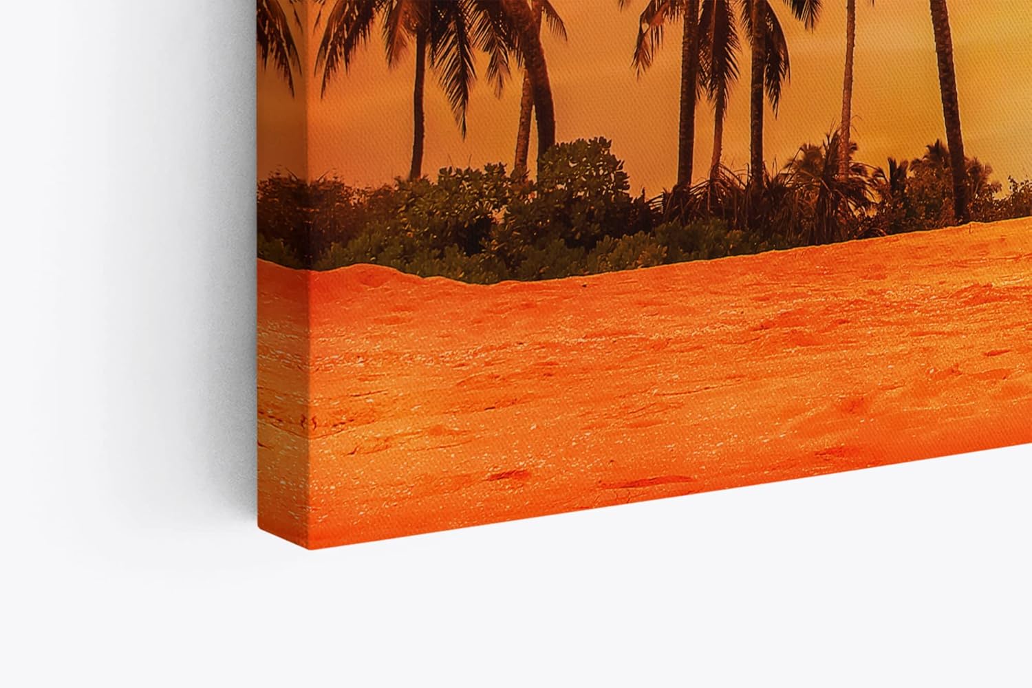 Wandbild 120x80cm Südseeparadies Palmen Sonne Sommer Rot