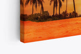 Wandbild 120x80cm Südseeparadies Palmen Sonne Sommer Rot