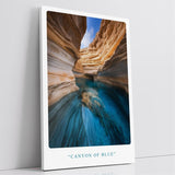 Paul Sinus Leinwandbild 80x120cm Leinwandbild Canyon of Blue Natursteinformation Wasserlandschaft Spiegelung Lichtspiel Sandstein Höhle Mystik Oase Natur