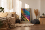 Paul Sinus Wandbild in 40x60cm The Color Flow – abstraktes Farbmotiv in leuchtenden Metallic-Tönen für moderne Raumgestaltung